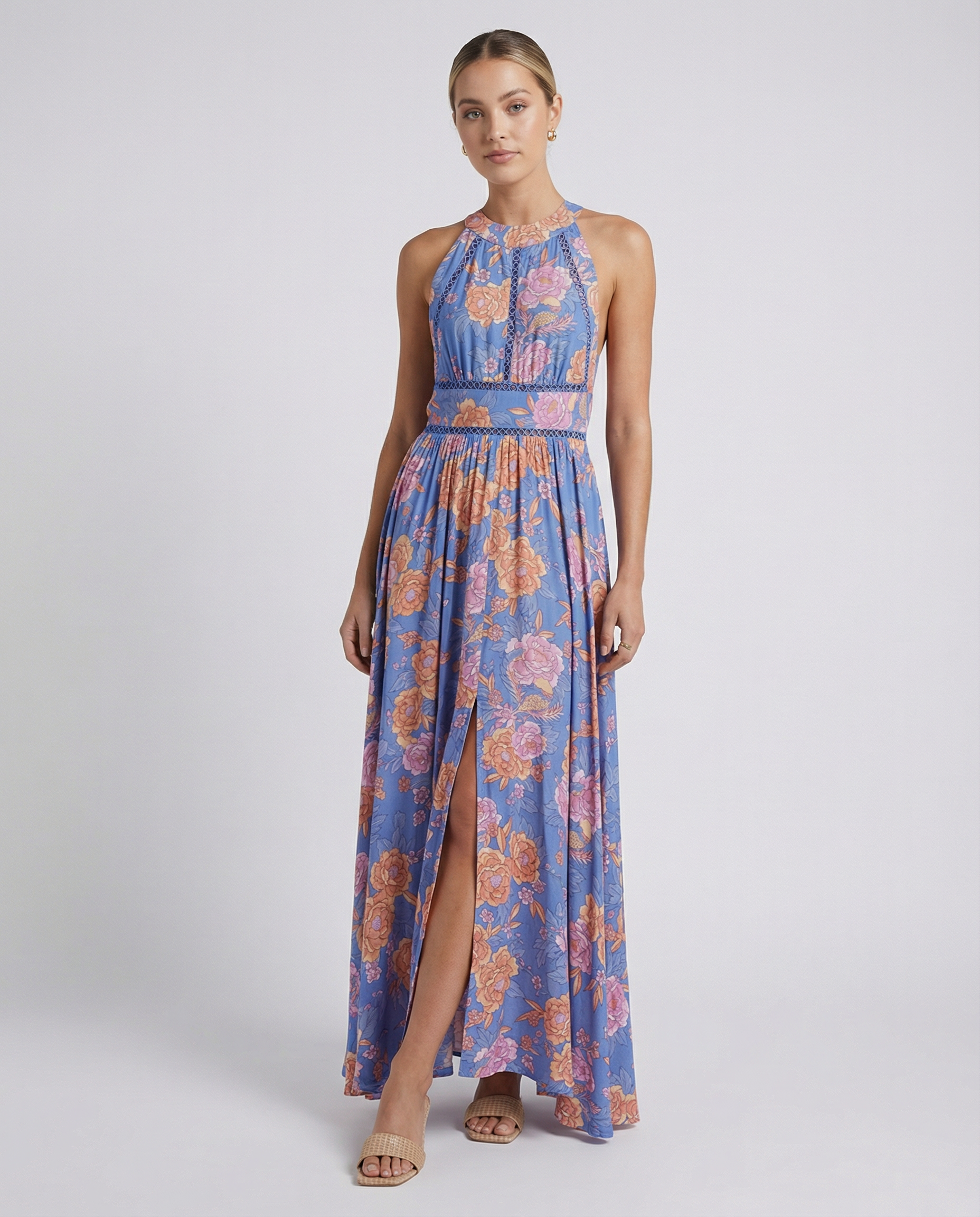 Bohemian Floral Maxi Dress – Sleeveless Breezy Summer Style 3
