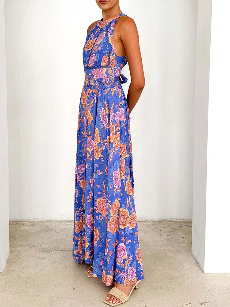 Bohemian Floral Maxi Dress – Sleeveless Breezy Summer Style 6