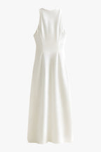 Cowl Neck Ruched Satin Midi Dress for Women 4