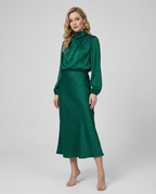 Elegant Satin Evening Dress – Chic Long Sleeves for Formal Occasions 4