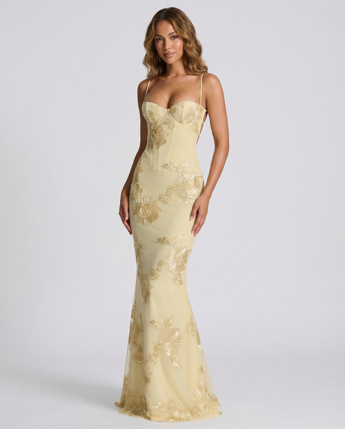 Floral Evening Dress – Elegant Backless Design for Wedding Guest or Special Occasions 0