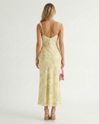 Floral V-Neck Backless Spaghetti Strap Midi Sundress for Women 2