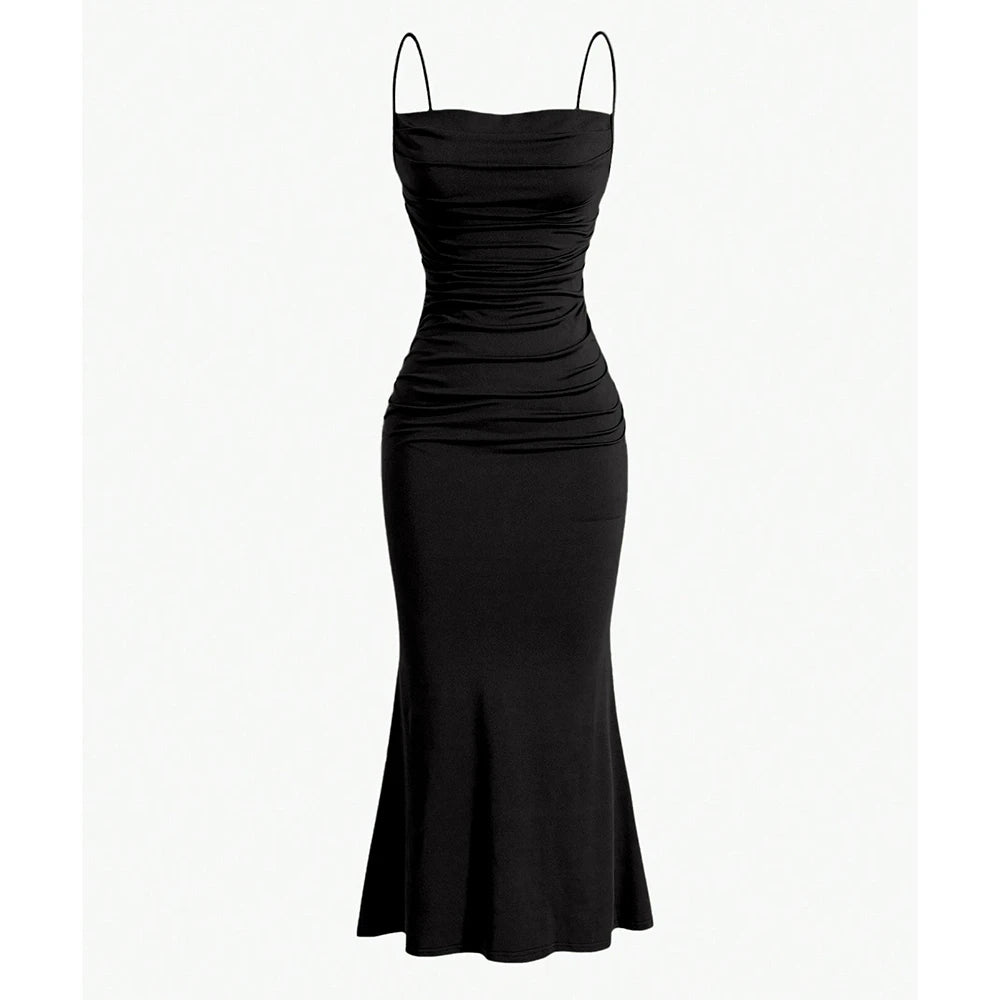 Maxi Dress – Elegant Spaghetti Strap Summer Wedding Guest Outfit 11