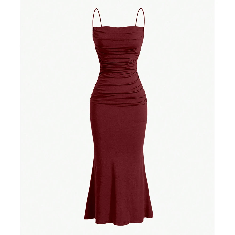Maxi Dress – Elegant Spaghetti Strap Summer Wedding Guest Outfit 12