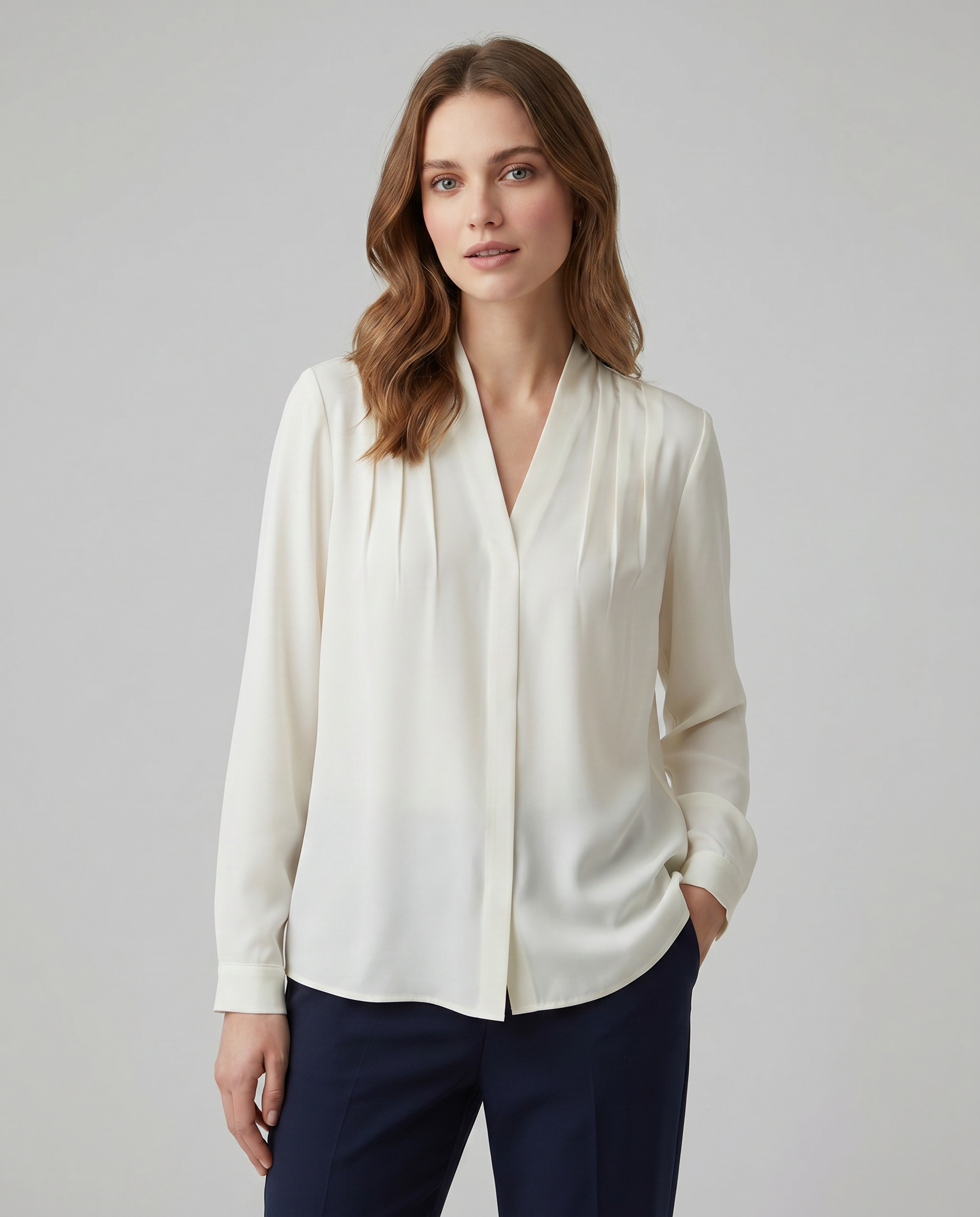 Puff Sleeve Blouse with Tailored Defined Waist 0