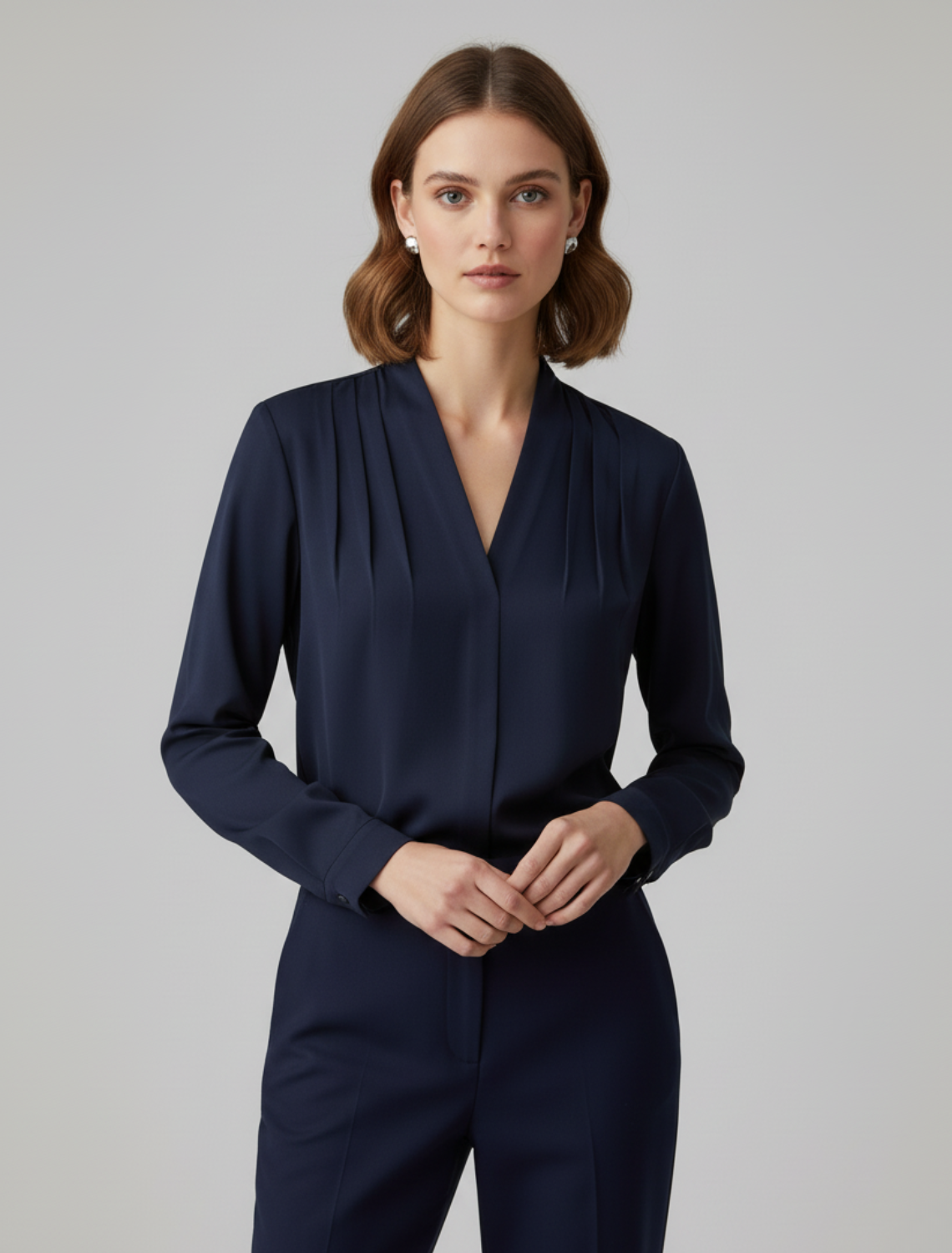 Puff Sleeve Blouse with Tailored Defined Waist 3