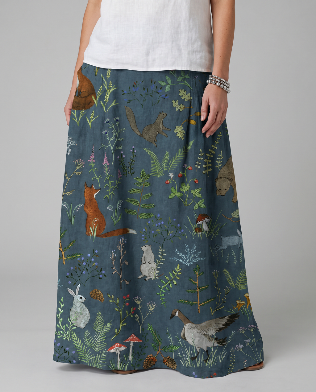 Retro Floral Animal Print A-Line Pocket Skirt 3