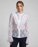 Women's Blouse – Elegant Sheer Lace Design for Versatile Styling 1