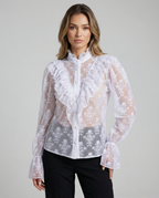 Women's Blouse – Elegant Sheer Lace Design for Versatile Styling 2