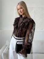 Women's Blouse – Elegant Sheer Lace Design for Versatile Styling 6