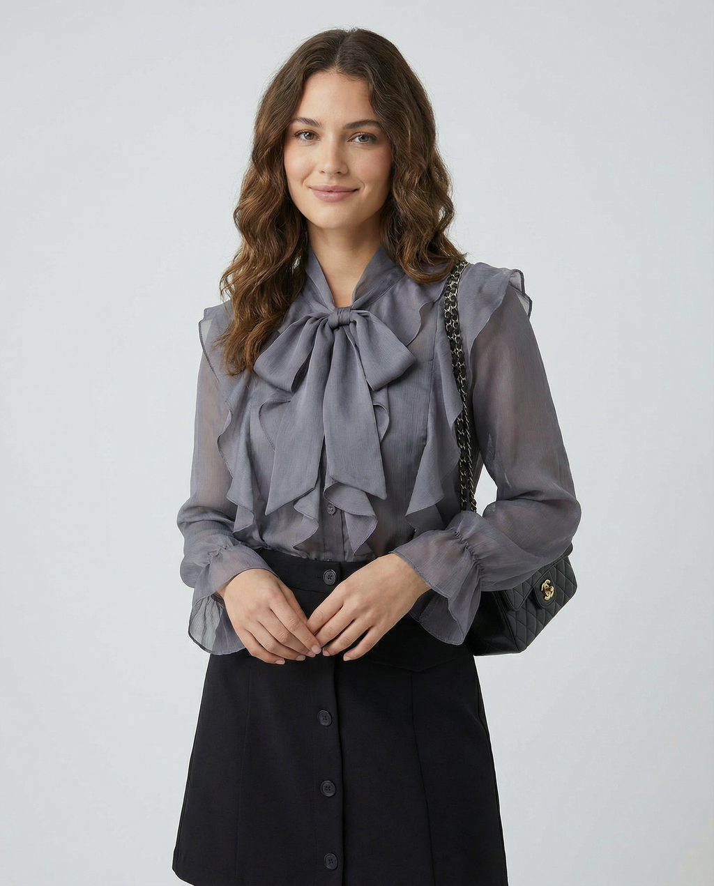 Women's Chiffon Blouse – Elegant Ruffle Design for Versatile Styling 0