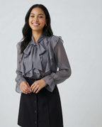 Women's Chiffon Blouse – Elegant Ruffle Design for Versatile Styling 3