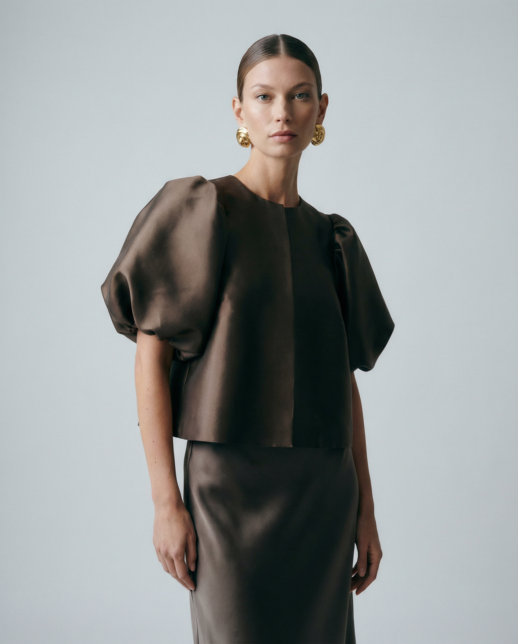 Women's Puff Sleeve Blouse – Chic Structured Design for Effortless Elegance 0