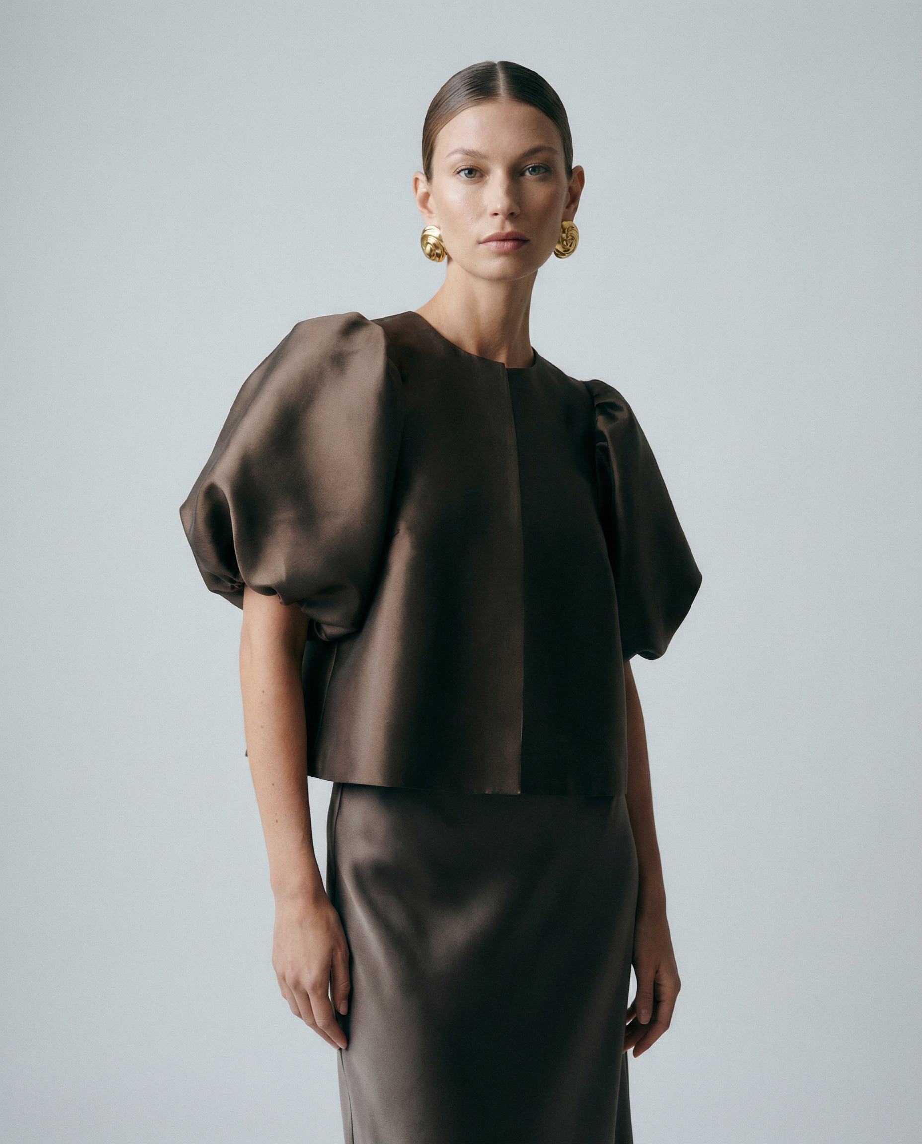 Women's Puff Sleeve Blouse – Chic Structured Design for Effortless Elegance 0