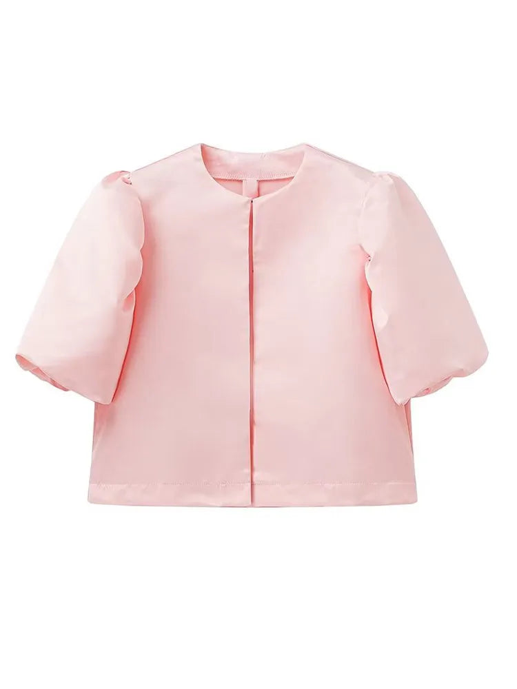 Women's Puff Sleeve Blouse – Chic Structured Design for Effortless Elegance 10