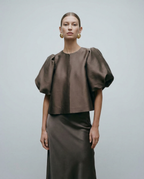 Women's Puff Sleeve Blouse – Chic Structured Design for Effortless Elegance 3