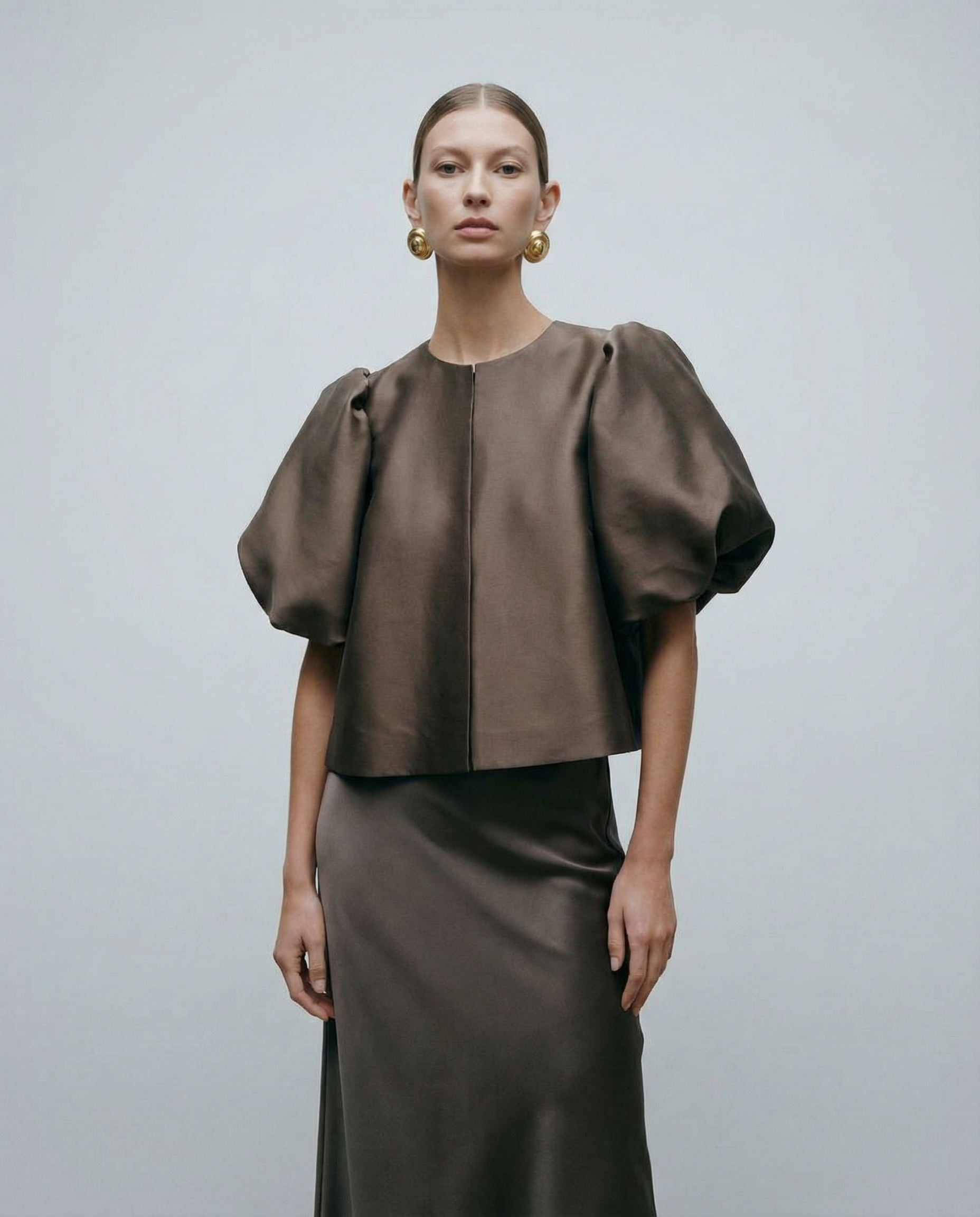 Women's Puff Sleeve Blouse – Chic Structured Design for Effortless Elegance 3