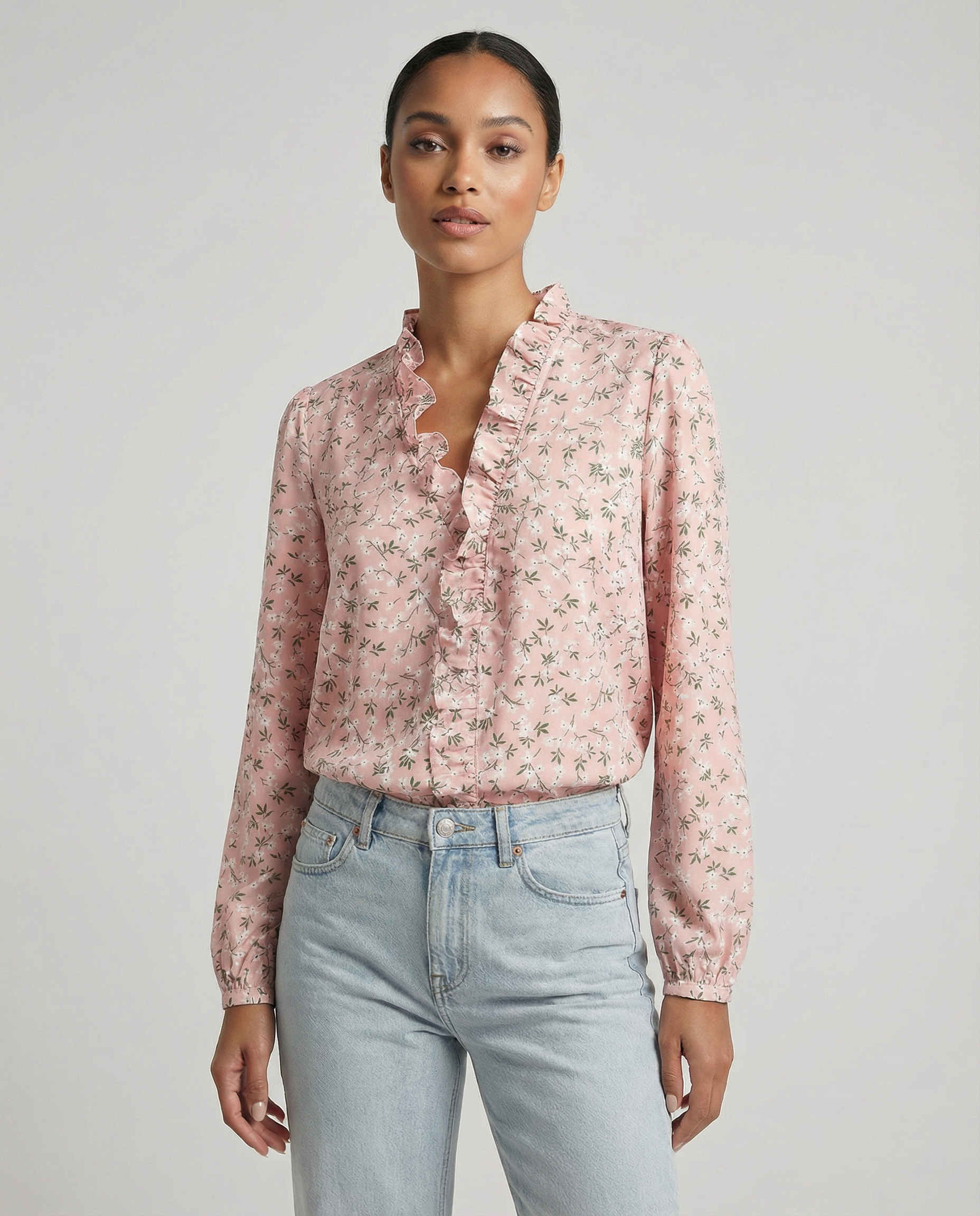 Women's Ruffle Blouse – Elegant V-Neck Design for Effortless Everyday Style 0